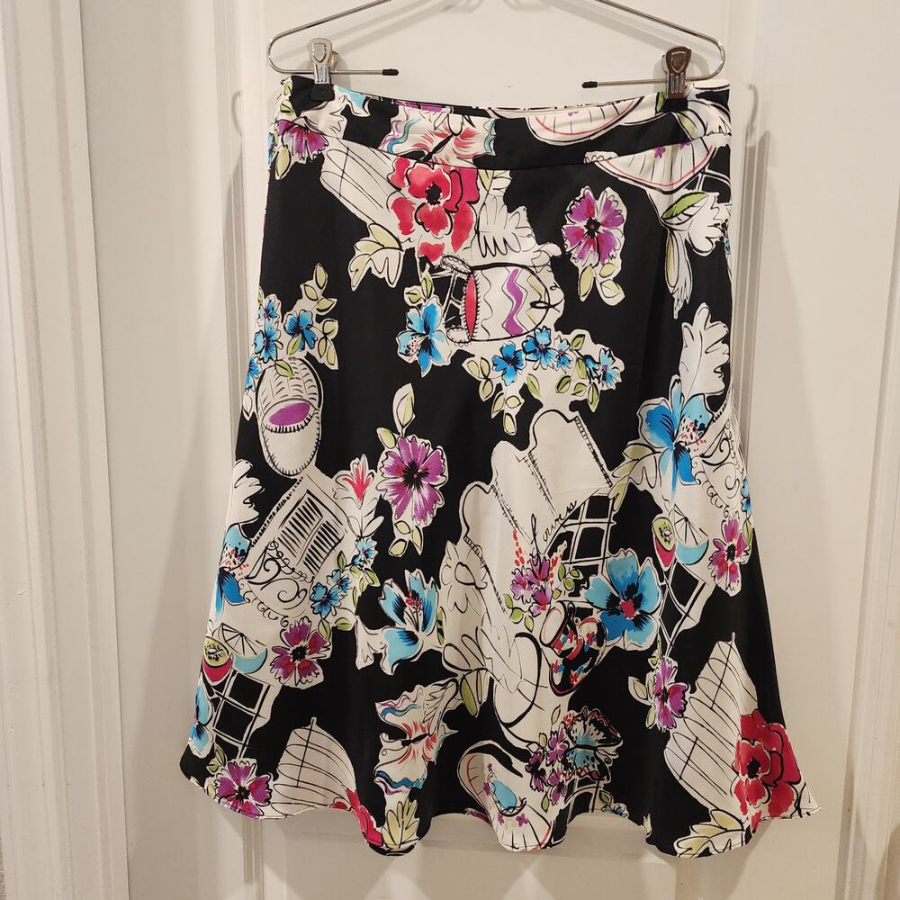 100% Silk Skirt Valerie Stevens
Gorgeous Whimsical Art Deco A-line Floral Skirt